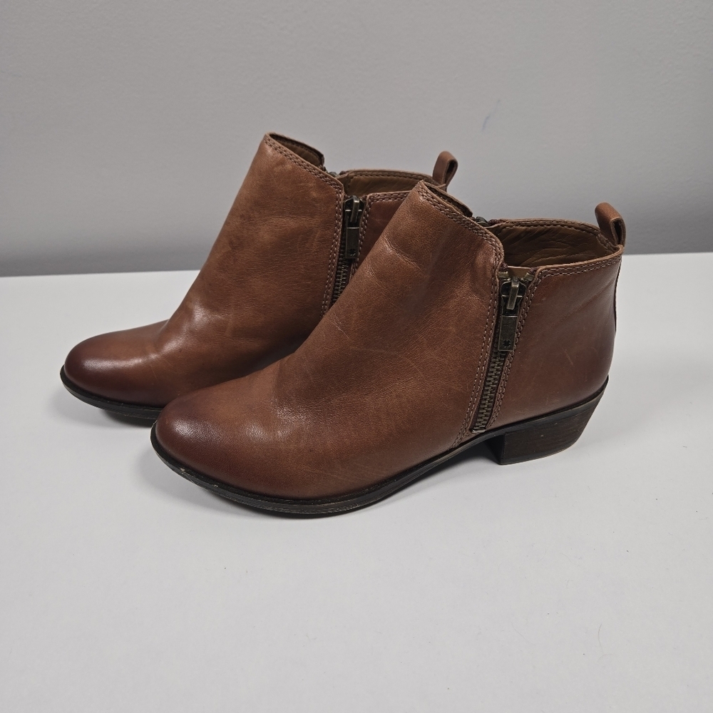 Lucky Brand Brown Leather Ankle Booties - Picture 3 of 7